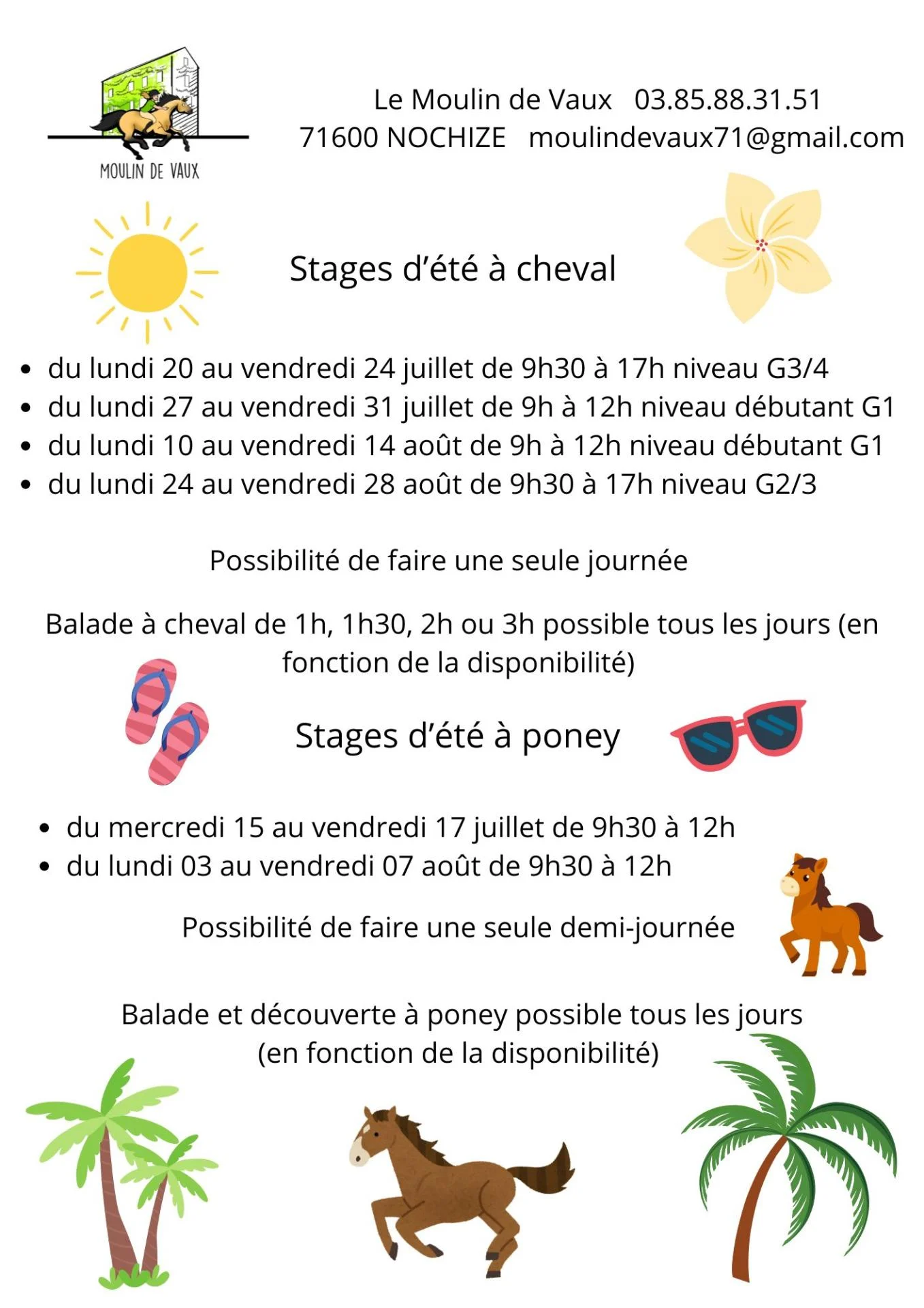 Activite a poney pendant les vacances